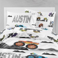 Monster White Truck Bedding, Personalized Bedding Sets
