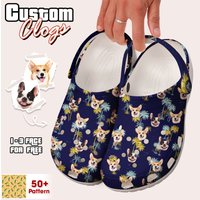 Personalized Clog Shoes With Dog For Women Men, Custom Dog Clogs