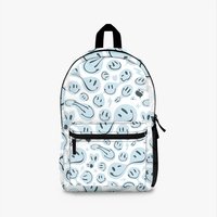 Drippy Smile Face Pastel Light Blue Preppy Aesthetic Smile Backpack