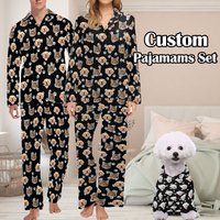 Custom Pajamas With Face, Custom Photo Pet Dog Pajamas Sets
