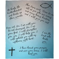 Healing Scriptures Prayer Bible Christian Verse Throw Blanket