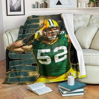 Green Bay American Football Packers Cute Clay Matthews 52 Under Flashlight Sherpa Fleece Blanket