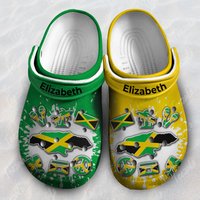 Jamaica Flag Bleached Personalized Clog Shoes