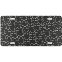 Black Cat Pattern Front License Plate