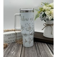 40oz Engraved Tumbler With Handle And Straw | Cup Holder Friendly Travel Mug