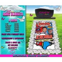 Superhero Memorial Grave Blanket, Super Hero, Grave Blanket, Custom Grave Blanket