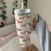 Dachshund Heart Tumbler 40oz With Handle