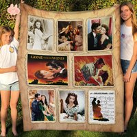 Gone With The Wind Movie Fleece Blanket, Scarlett O'hara Quilt, Romantic Movie Blanket