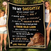 Lion To My Daughter Fleece Blanket