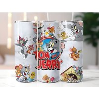 Tom And Jery 20oz Tumbler With Lid And Straw