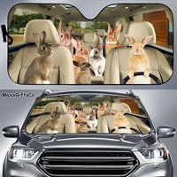 Rabbit Car Sun Shade, Rabbit Windshield, Family Sunshade