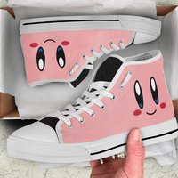 Kirby Shoes, High Top Sneakers. Birthday Gift