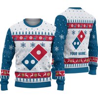 Personalized Domino's Pizza Food Christmas Ugly Sweater