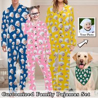 Custom Photo Pajamas, Face Print Pajama Set, Personalized Family Pajamas