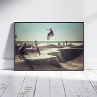 Horizontal Skateboarding Print Venice Skatepark Poster