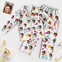 Custom Face Birthday Pajamas Personalized Photo Party Sleepwear Women Men