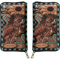 Horse Faux Custom Name Leather Wallet
