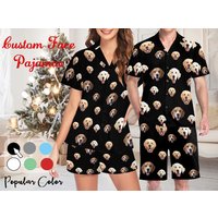 Custom Pajama Set With Dog Face, Custom Couple Pajamas, Personalized Photo Pajamas