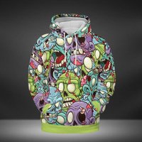 Zombie Heads 3d All Over Printed Hoodie