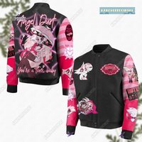 Hazbin Hotel Zipper Baseball Jacket, Hazbin Hotel Husk Jacket, The Radio Demon Jacket