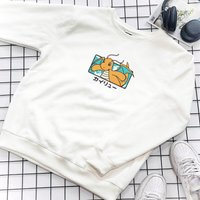 Dragonite Embroidered Sweatshirt Dragonite Sweater Embroidery