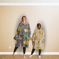 Anime Cartoon Pkm Reversible Hooded Blanket, Hoodie Blanket