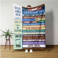 Customized Grandson Blanket - Heartfelt Family Gift