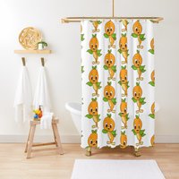 Sweet Orange Bird Shower Curtain