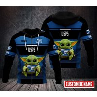 Personalized Postal Service Zip Hoodie, United Sps 3d Printed Zip Up Hoodie