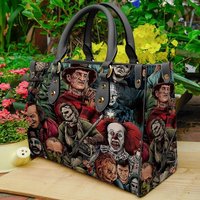 Halloween Horror Characters Leather Bag