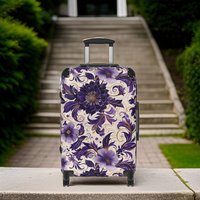 Women's Floral Purple Suitcase