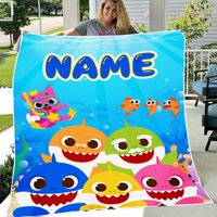 Customized Baby Shark Doo Doo Doo Fleece Blanket