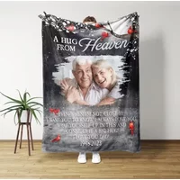 A Hug From Heaven Blanket, Memorial Blanket, Custom Photo Blanket