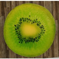 Kiwi Fruit Slice Round Blanket