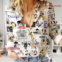 Freddie Mercury Vintage Women Casual Shirt, Freddie Mercury Blouses