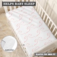 Crib Sheet In Pink Bow | Nursery Decor