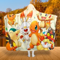 Scorbunny And Friends Fleece Hooded Blanket