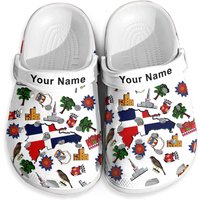 Customized Dominican Clogs Shoes With Dominican Flag And Symbols