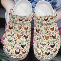 Chicken Farm Flower Clogs Shoes