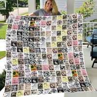Vintage Punk Rock Flyers Throw Blanket