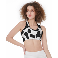 Cow Print Sports Bra All-over Print Sports Bra