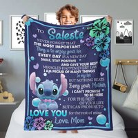 To My Daughter Blanket, Blue Dog Blanket, Series Movie Blanket Christmas Gifts, Cartoon Fleece Blanket, Cartoon Quilt
