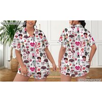 Elvis Presley Pajamas Short Set, Elvis Presley Pajamas Set, Holiday Pajamas Set
