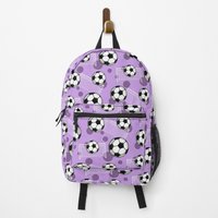 Soccer Ball And Goal Purple Pattern - Purple Soccer Backpack