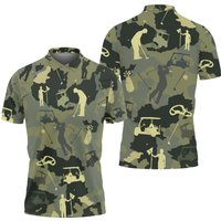 Golf Polo Shirt Golf Camo Pattern Polo Shirt