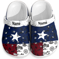 Texas Flag Personalized Clogs Shoes With Your Name