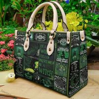 I'm A Witch Leather Shoulder Handbag, Personalized Halloween Handbag