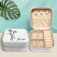 Personalized Travel Jewelry Box, Small Square Earring, Bridesmaid Gifts Box For Sister