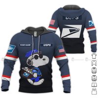 Personalized Name Snoopy Love Postal Worker Hoodie, Postal Worker 3d Printed Hoodie