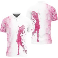 Pink Funny Womens Golf Polo Shirt